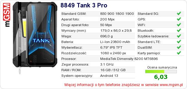 Dane telefonu 8849 Tank 3 Pro