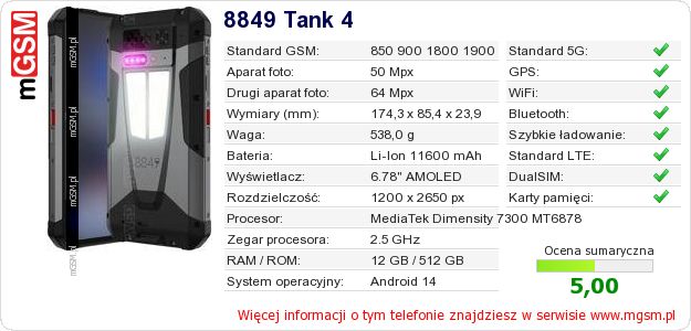 Dane telefonu 8849 Tank 4
