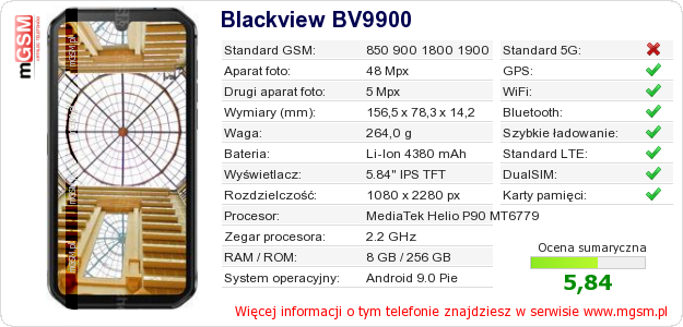 Dane telefonu Blackview BV9900 Dane telefonu Blackview BV9900