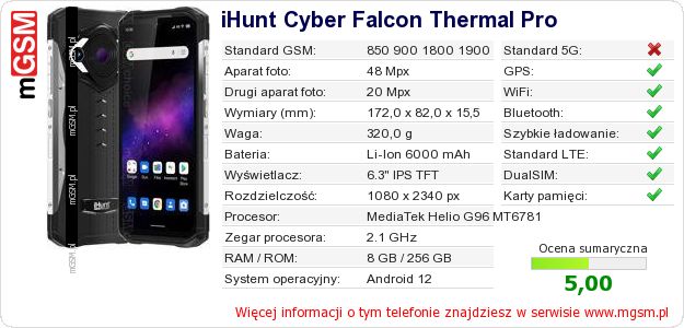 Dane telefonu iHunt Cyber Falcon Thermal Pro