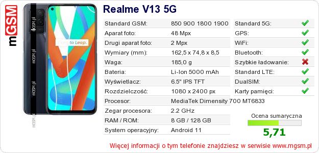 Dane telefonu Realme V13 5G