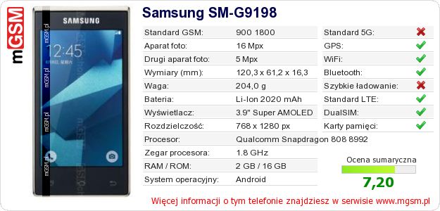 Dane telefonu Samsung SM-G9198